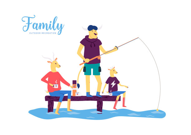 山羊家庭在湖边或河边度过时光图片下载