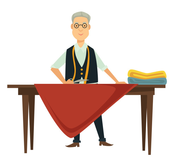 裁缝或时装设计师测量纺织品图片下载