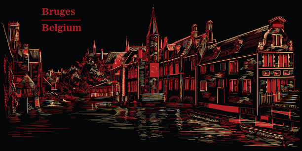 布鲁日的rozenhoedkaai水渠图片下载