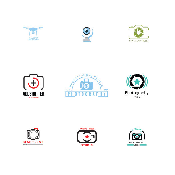 相机图标和相机镜头图标图片下载