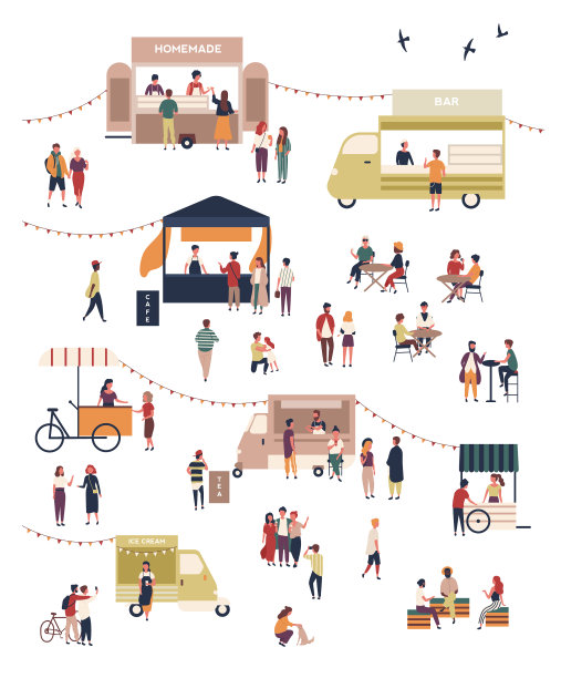 街头美食节与人同行图片下载