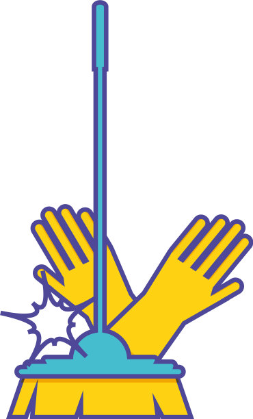 隔离清洁手套和刷子设计图片下载