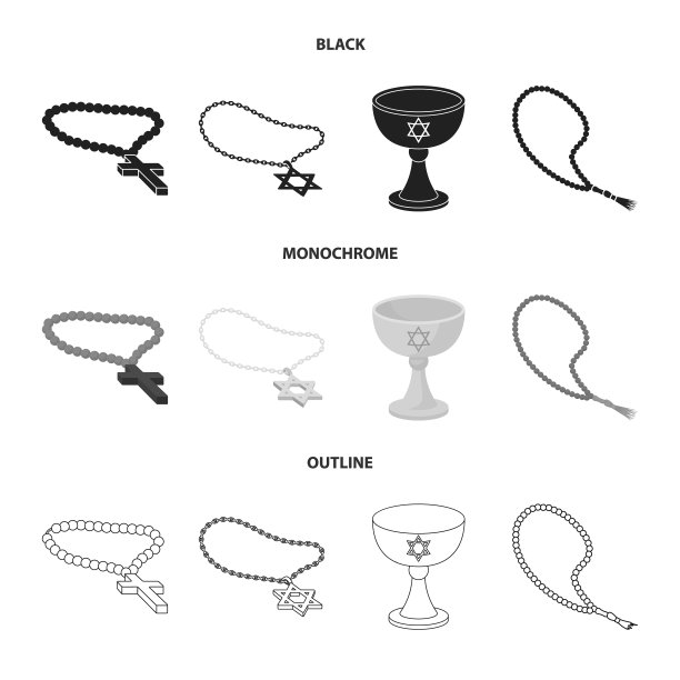 孤立对象穆斯林和项目标志集图片下载