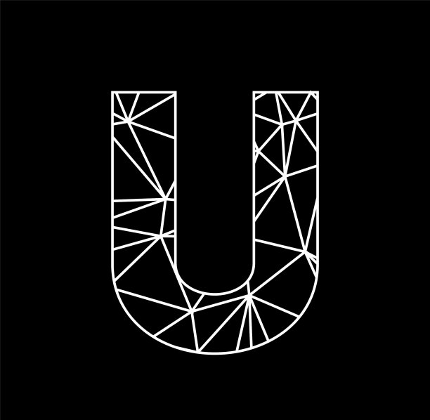 U型几何三角形区块链字体图片下载