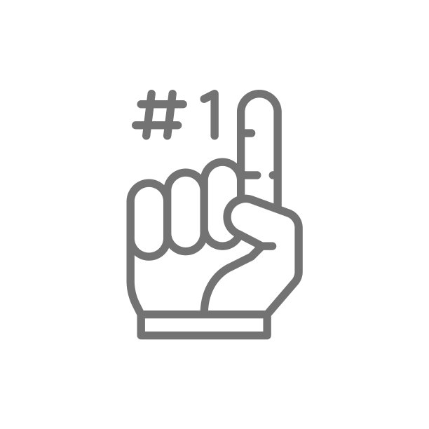 泡沫手指风扇手套线图标图片下载