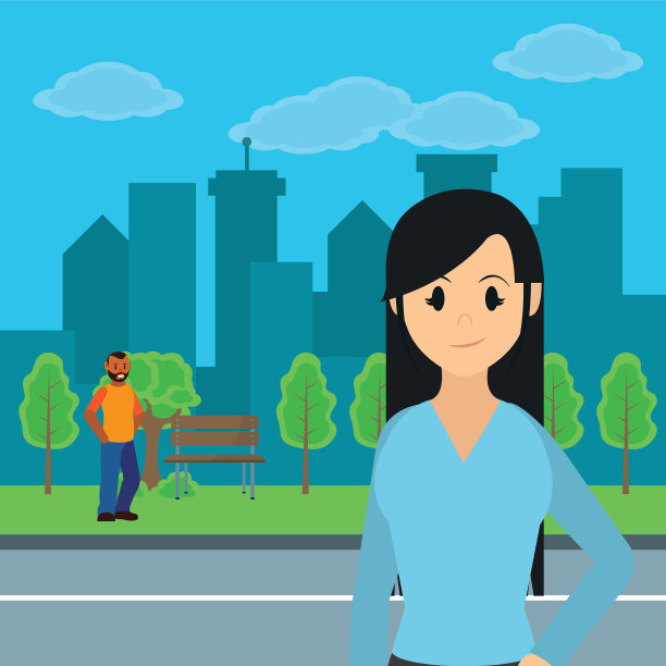 城市中的年轻人图片下载