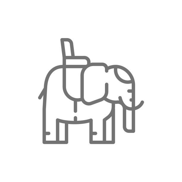 有鞍线标志的印度象图片下载