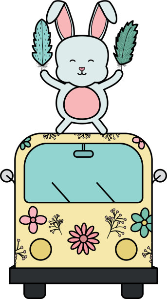 可爱的兔子范嬉皮波西米亚风格图片下载