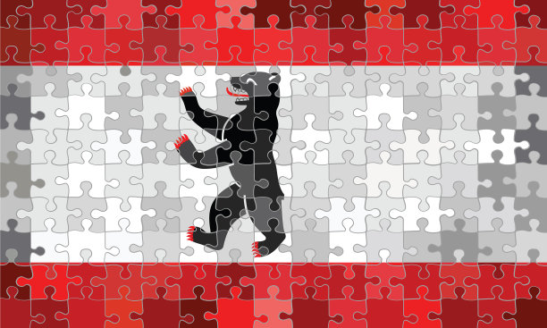 柏林国旗制作拼图背景图片下载