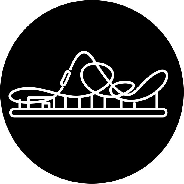 云霄飞车黑色图标标志孤立图片下载