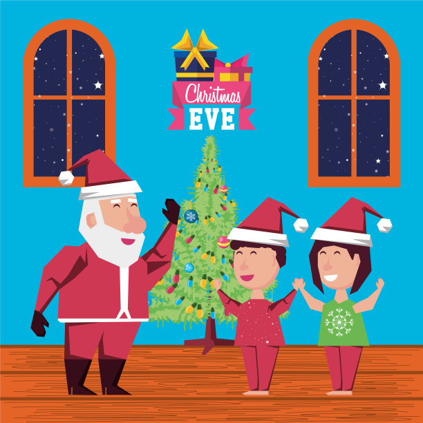 快乐的家庭在家里庆祝圣诞节图片下载