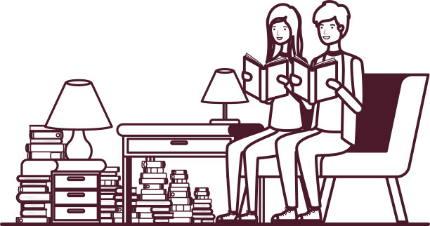 剪影夫妇手中的书在生活图片下载