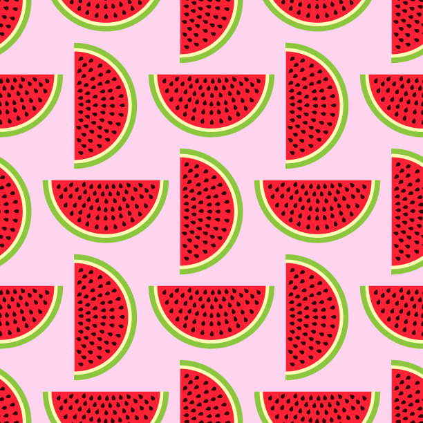 西瓜无缝图案，现代扁平风格图片下载