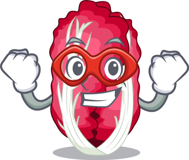 卡通蔬菜篮子里的超级英雄菊苣图片下载