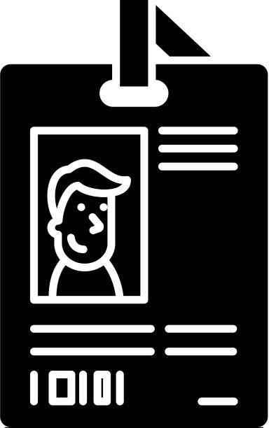 个人通行证黑色图标标志上隔离图片下载