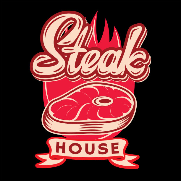 牛排馆的黑白模板图片下载