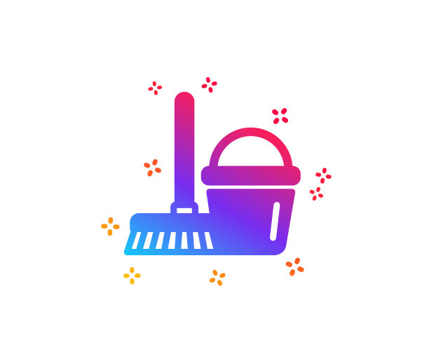 清洁桶与拖把图标图片下载