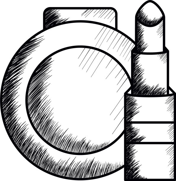 口红和腮红化妆绘图图标图片下载