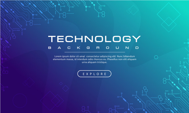 摘要技术横幅蓝紫色背景图片下载