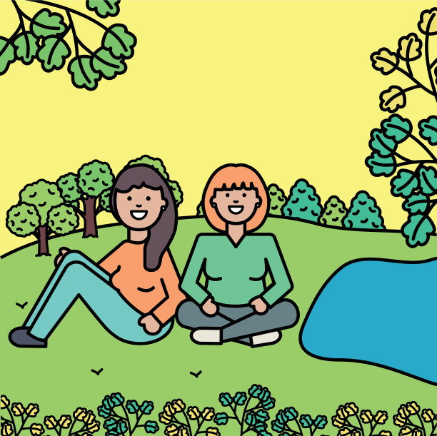 公园里快乐的年轻女人图片下载