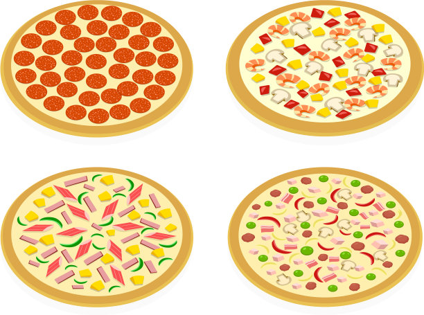 透视视图设置披萨上的白色艺术图片下载