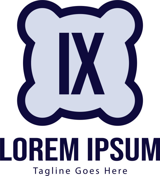 初始ix标志模板与现代框架图片下载