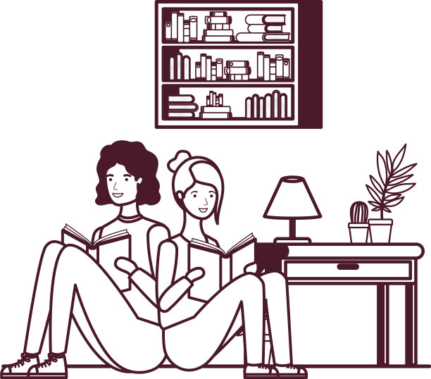 剪影夫妇手中的书在生活图片下载