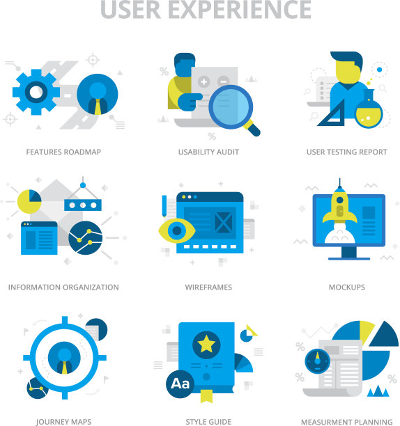 用户体验平面图标图片下载