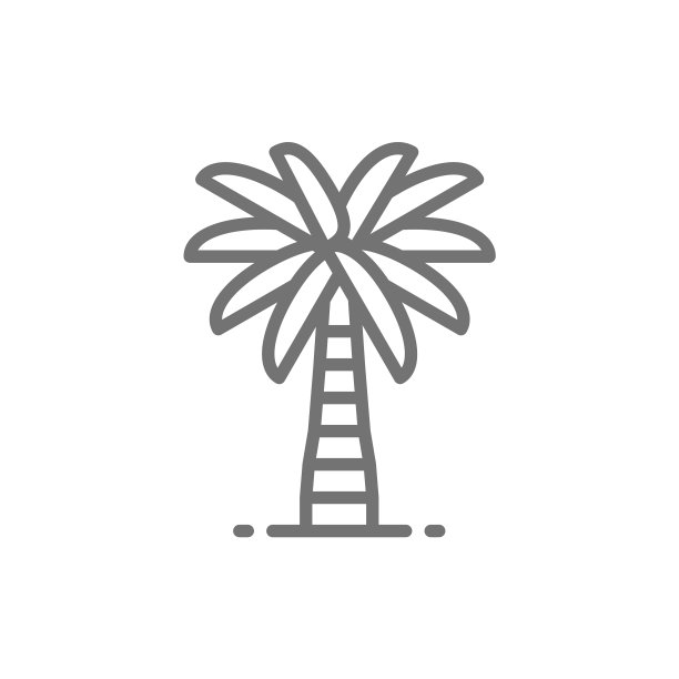 椰子树线条图标图片下载