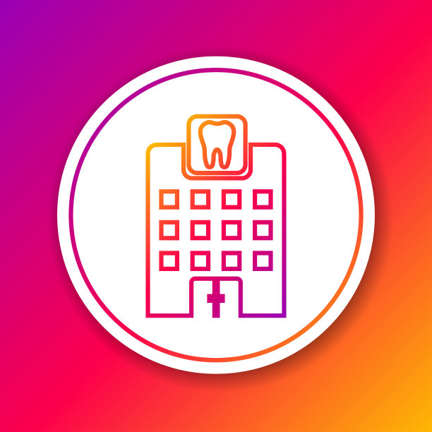 彩色牙科门诊线图标隔离颜色图片下载