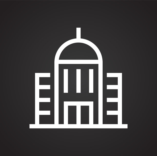 图形背景上的建筑线条图标图片下载