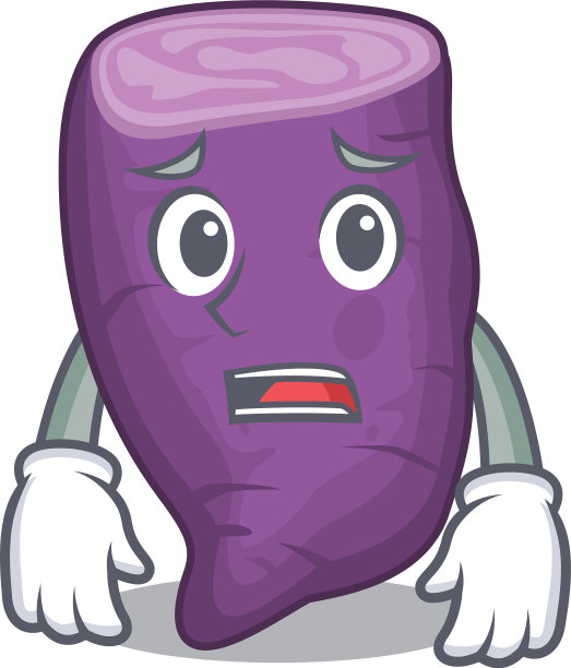 害怕吉祥物篮子里的紫红薯图片下载