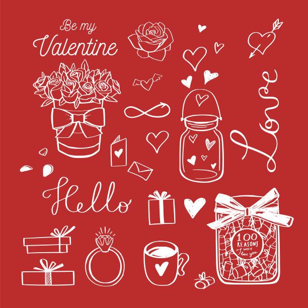 情人节快乐涂鸦集图片下载