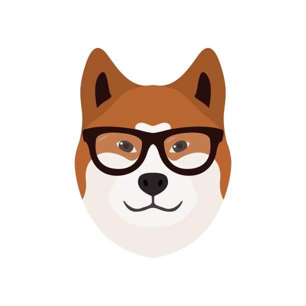 秋田犬戴眼镜的可爱狗图片下载