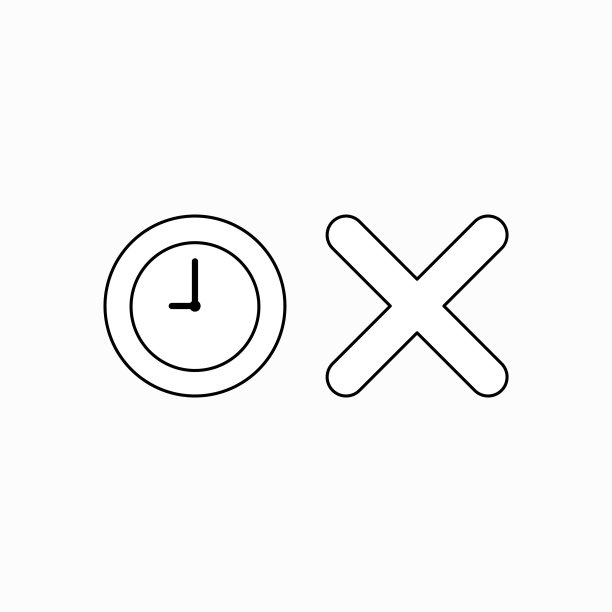 带有叉号的时钟时间图标图片下载