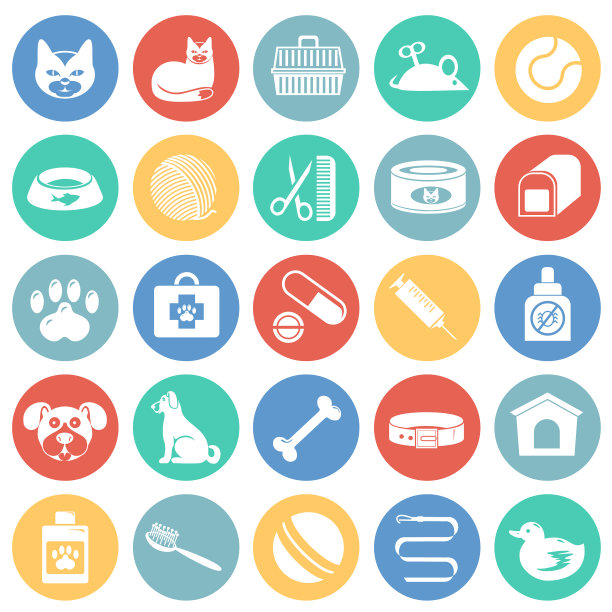 宠物图标设置在颜色圈背景为图片下载