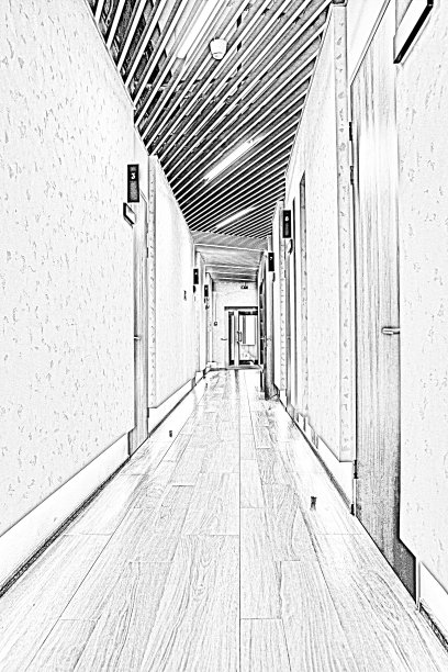 现代化办公大楼的长廊图片下载