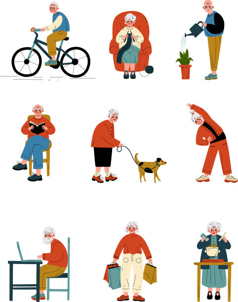 老年人的日常活动设定老年人和老年人图片下载