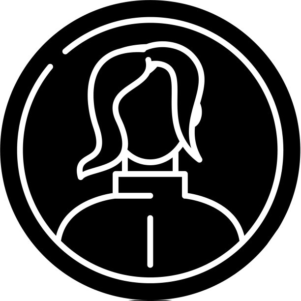女性档案黑色图标标志孤立图片下载