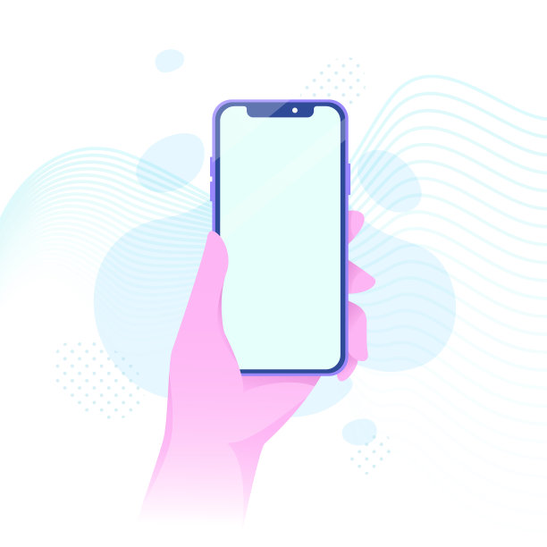 手持现代智能手机在明亮的颜色图片下载