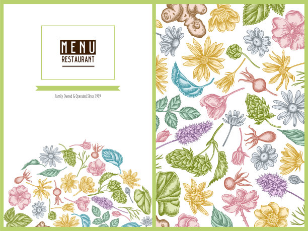 菜单封面是用白屈菜做的花图案图片下载