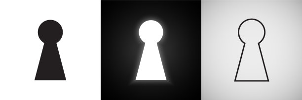 钥匙孔图标的门钥匙孔发光图片下载