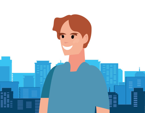 男人肖像城市街道图片下载