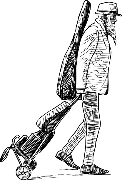 一位上了年纪的音乐家在旅行图片下载