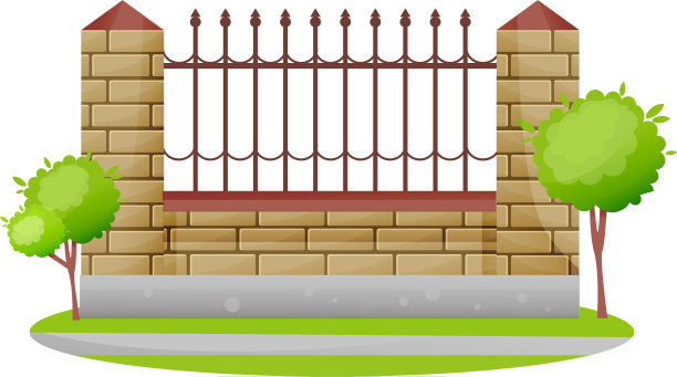 装饰石材和金属栅栏外观图片下载