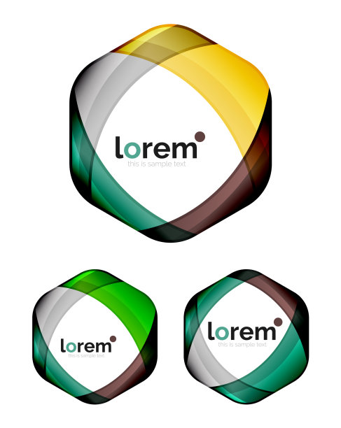 集合几何形状的标志设计图片下载