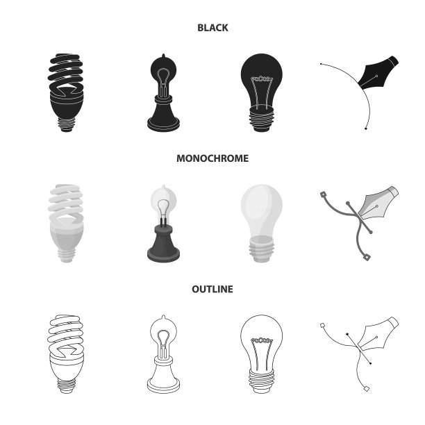 灯泡和ecolam图标图片下载