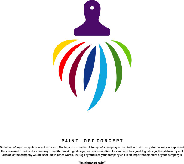 爱油漆标志设计理念缤纷心图片下载