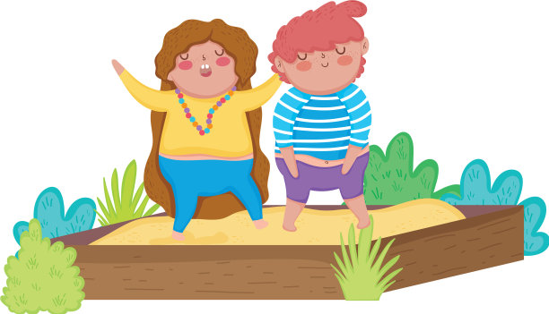 小胖乎乎的一对在沙箱里图片下载