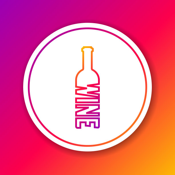 颜色瓶酒线图标隔离颜色图片下载